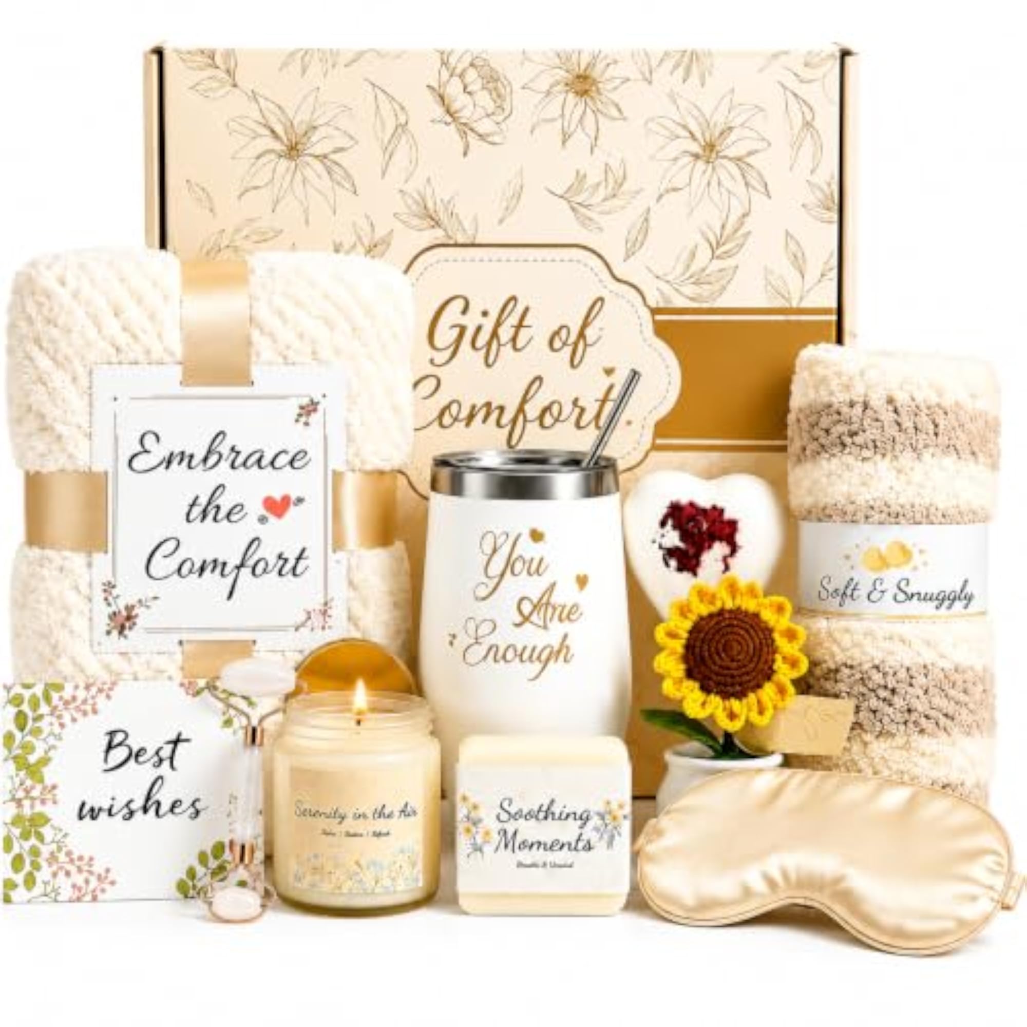 Self Care Gift Basket for Women with Sunflower Spa Package